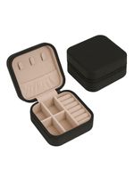 Mini Porta-jóias Em Couro Sintético Preto – Elegância, Segurança E Praticidade Em Qualquer Lugar