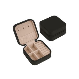 Mini Porta-jóias Em Couro Sintético Preto – Elegância, Segurança E Praticidade Em Qualquer Lugar