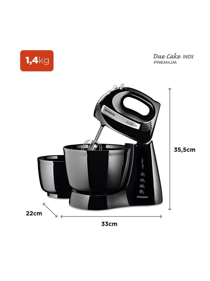 Batedeira Mondial B-04 Np Batedeira-220v-preto/inox