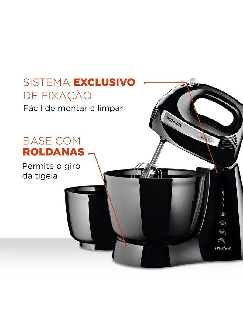 Batedeira Mondial B-04 Np Batedeira-220v-preto/inox