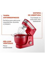 Batedeira Planetária Premium Bp-01p-r 127v-vermelho/inox