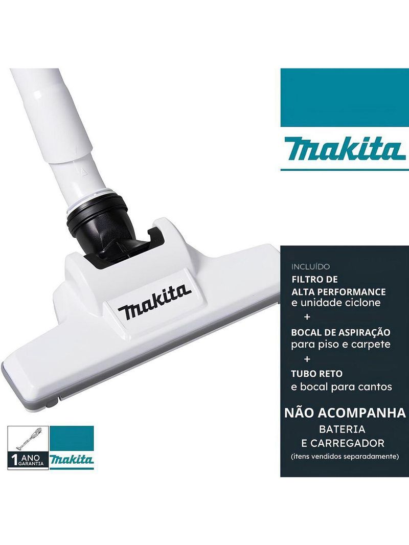 Aspirador De Pó Vertical Sem Fio 40v Max Cl003gz10 Makita Portátil Ciclone Led Sem Bateria-carregador
