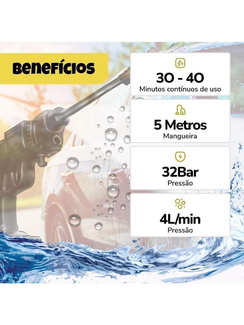 Lavadora De Alta Pressão Recarregável