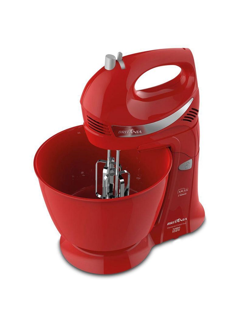 Batedeira Britânia Diamante Cristal Double Mixer Vermelha 550W 110V