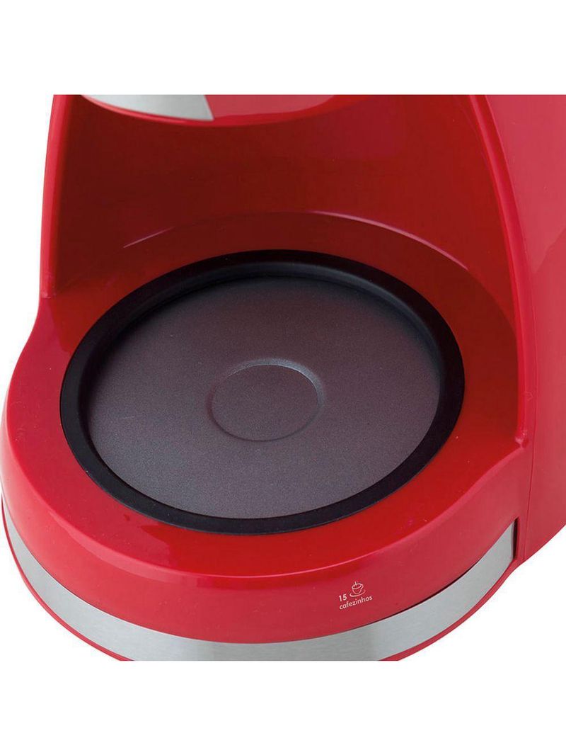 Cafeteira Britânia CP15 Vidro Vermelha Com Inox 110V