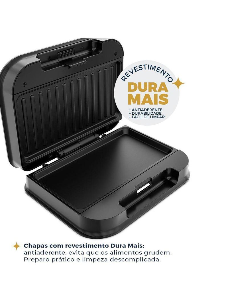 Sanduicheira E Grill Britânia Inox 2 Em 1 750W BGR25B 110V