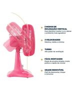 Ventilador Rosa Britânia Maxx Force 60W BVT304 220V