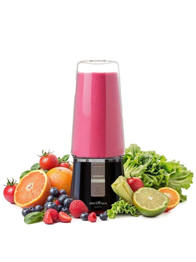 Liquidificador Portátil Britânia 300ml 50W USB BLQE02A Bivolt
