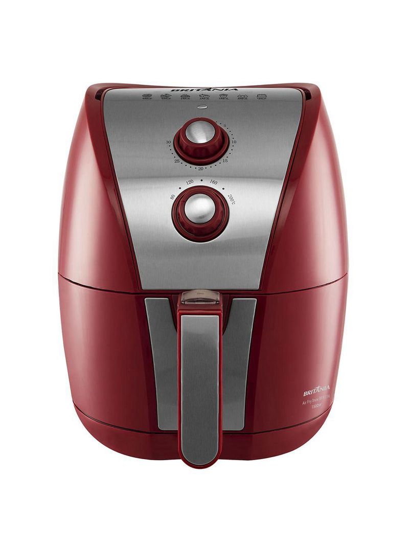 Air Fryer Britânia BRF11VI Inox Vermelha 4,4L 1500W 110V