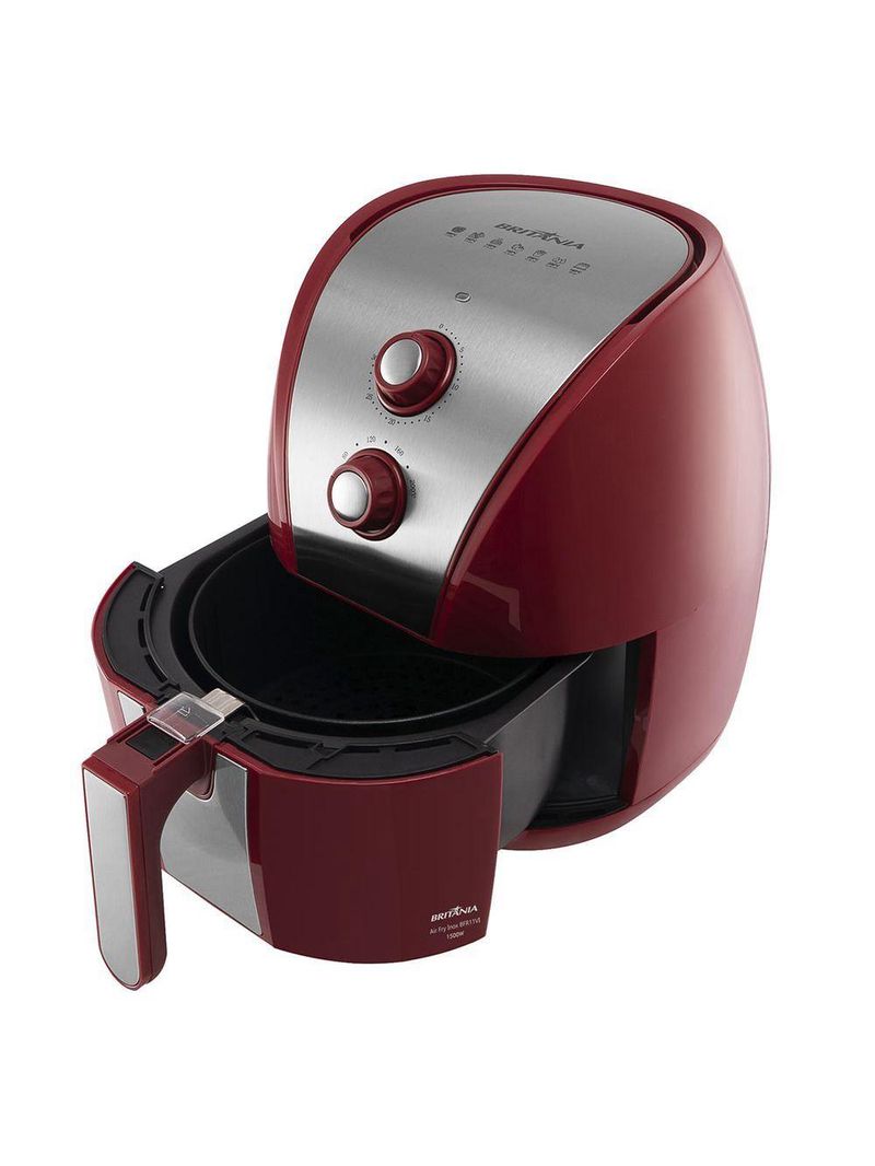Air Fryer Britânia BRF11VI Inox Vermelha 4,4L 1500W 110V