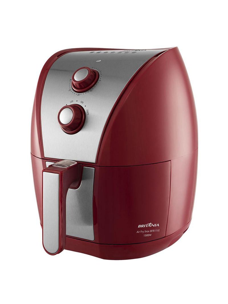 Air Fryer Britânia BRF11VI Inox Vermelha 4,4L 1500W 110V
