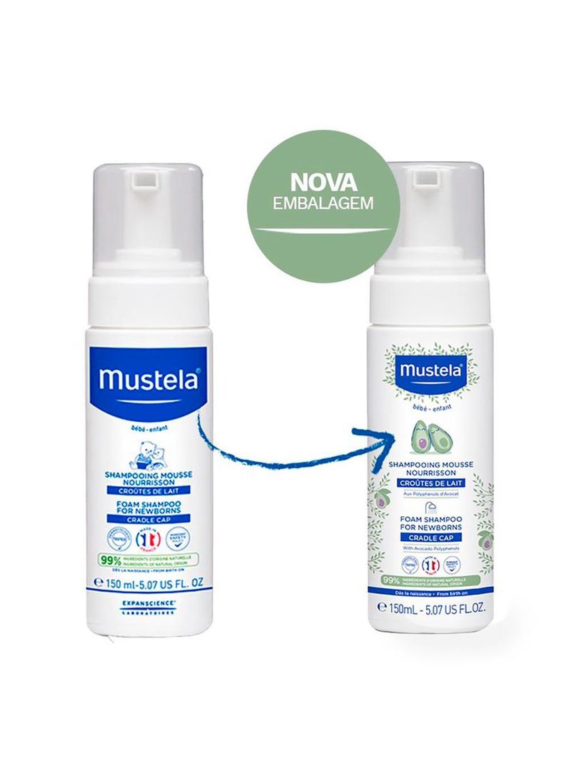 Shampoo espuma recém-nascido mustela 150ml
