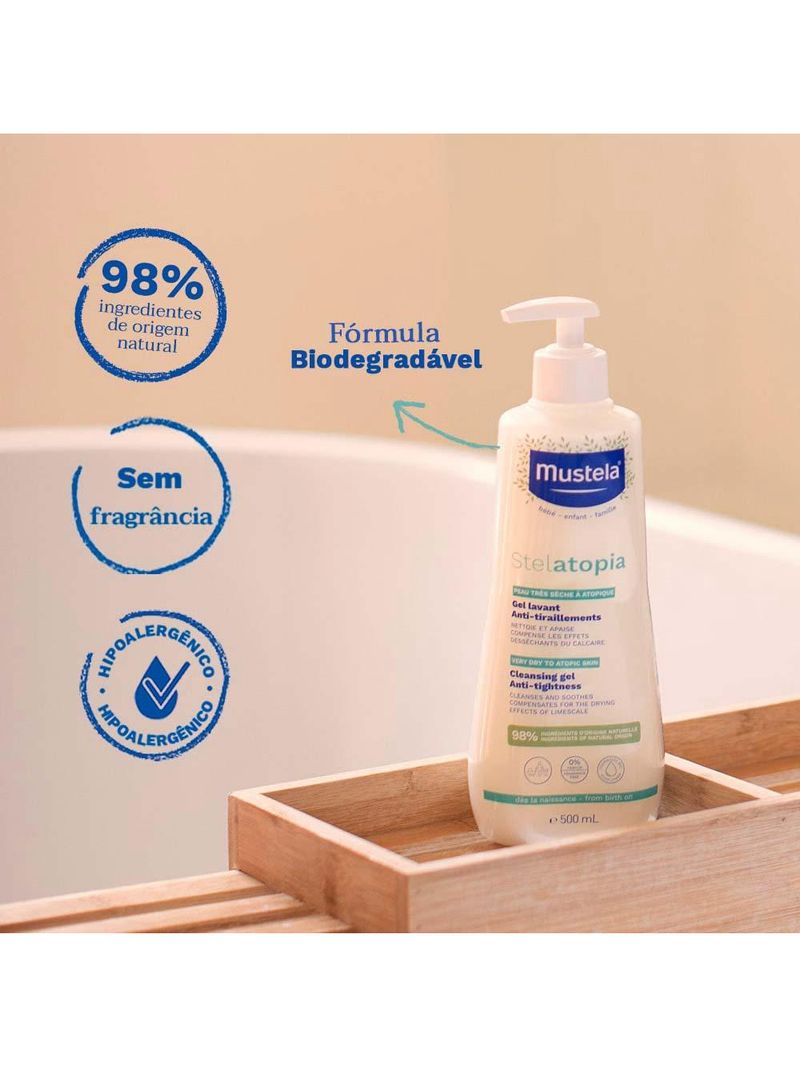 Stelatopia gel lavante mustela pele ressecada e atópica