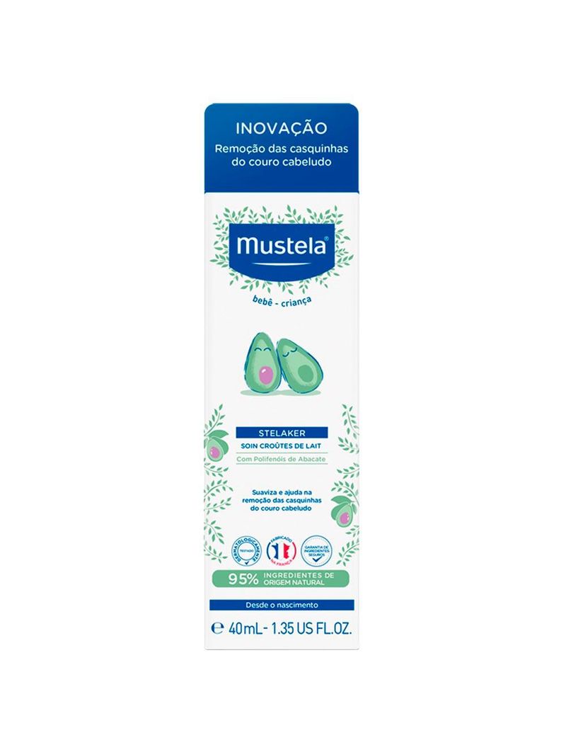 Creme infantil mustela bebê stelaker crosta láctea