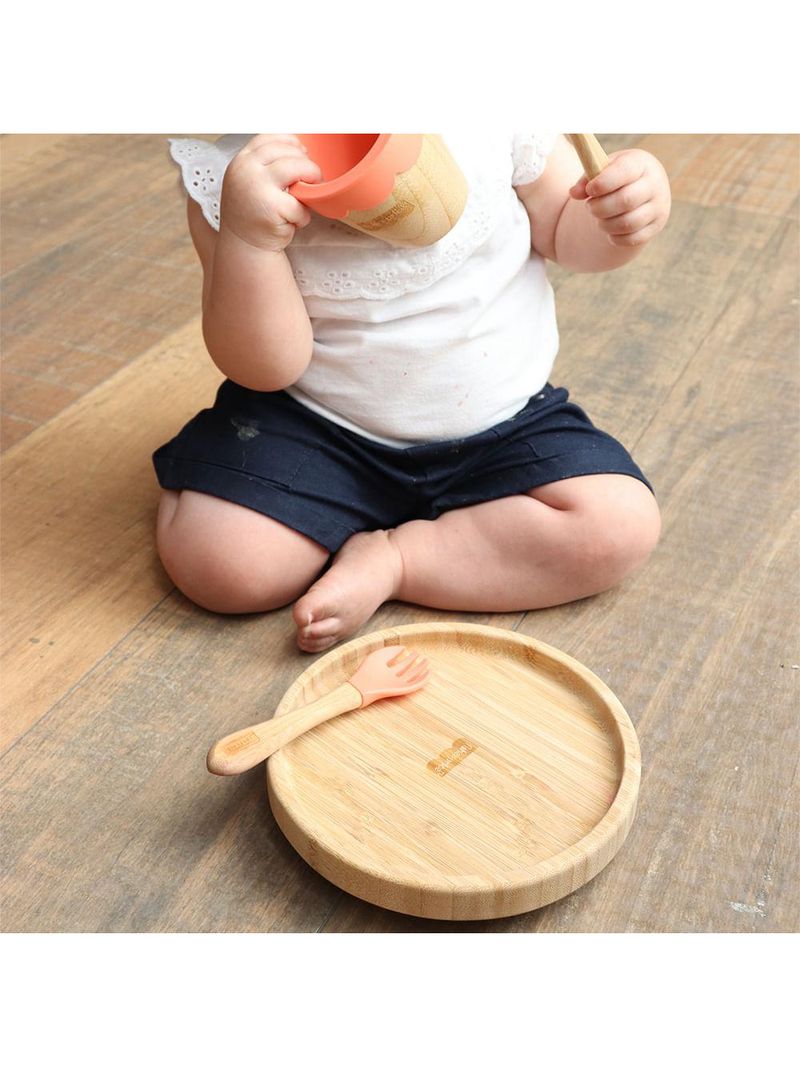 Prato raso com ventosa bam n' boo +6m rosa fisher price - bb1169