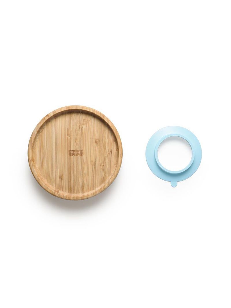 Prato raso com ventosa bam n' boo 6+m azul fisher price - bb1170