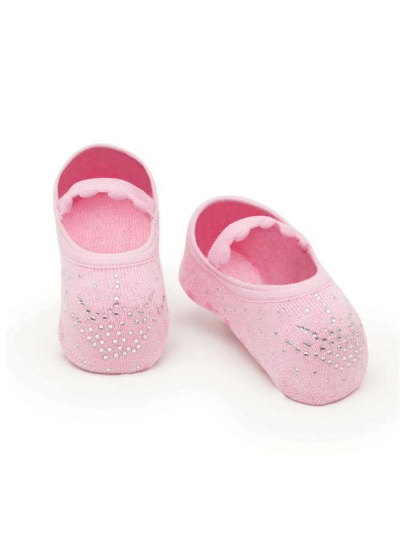 Meia sapatilha com aplique menina princesa rosa