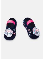 Meia sapatilha com aplique bebê menina antiderrapante unicórnio kawaii