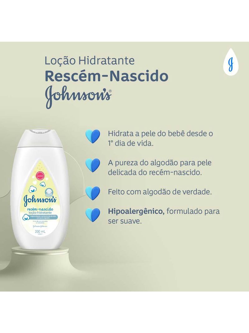 Loção hidratante recém-nascido johnson's baby