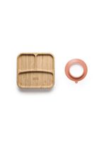 Prato quadrado com divisórias e ventosa bam n' boo 6+m rosa fisher price - bb1173