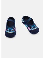 Meia sapatilha antiderrapante bebê unissex stitch