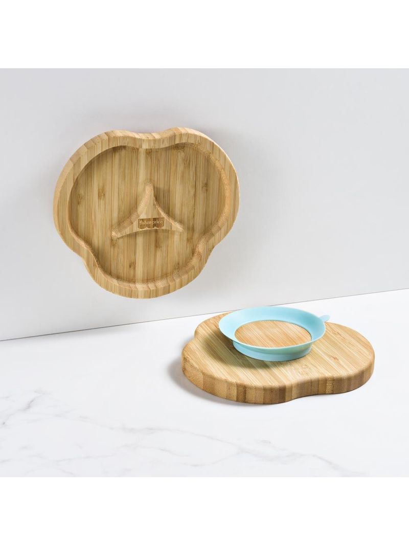 Prato com divisórias e ventosa bam n' boo +6m rosa fisher price - bb1175