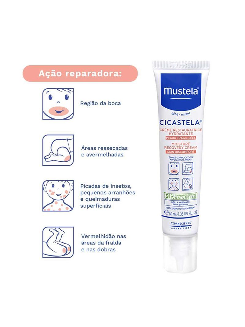 Creme hidratante mustela – cicastela creme reparador hidratante