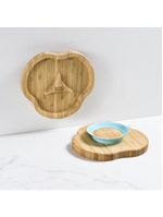 Prato com divisórias e ventosa bam n' boo 6+m azul fisher price - bb1176