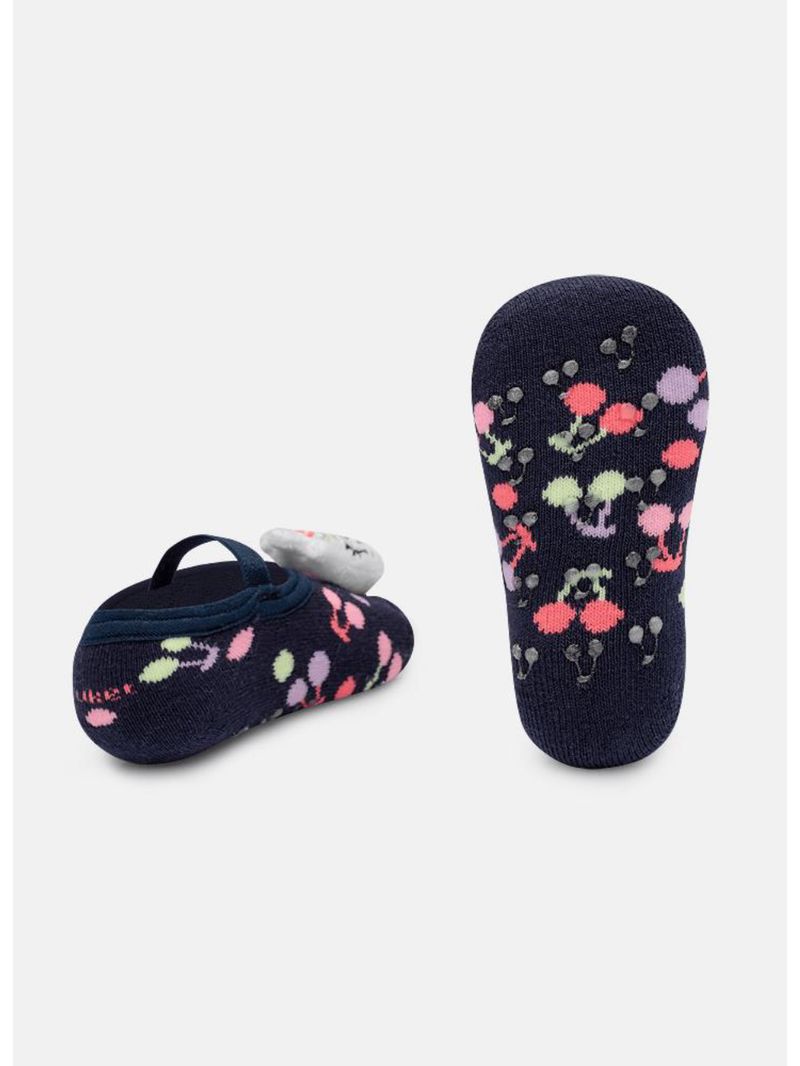 Meia sapatilha antiderrapante com led bebê menina unicórnio cherry