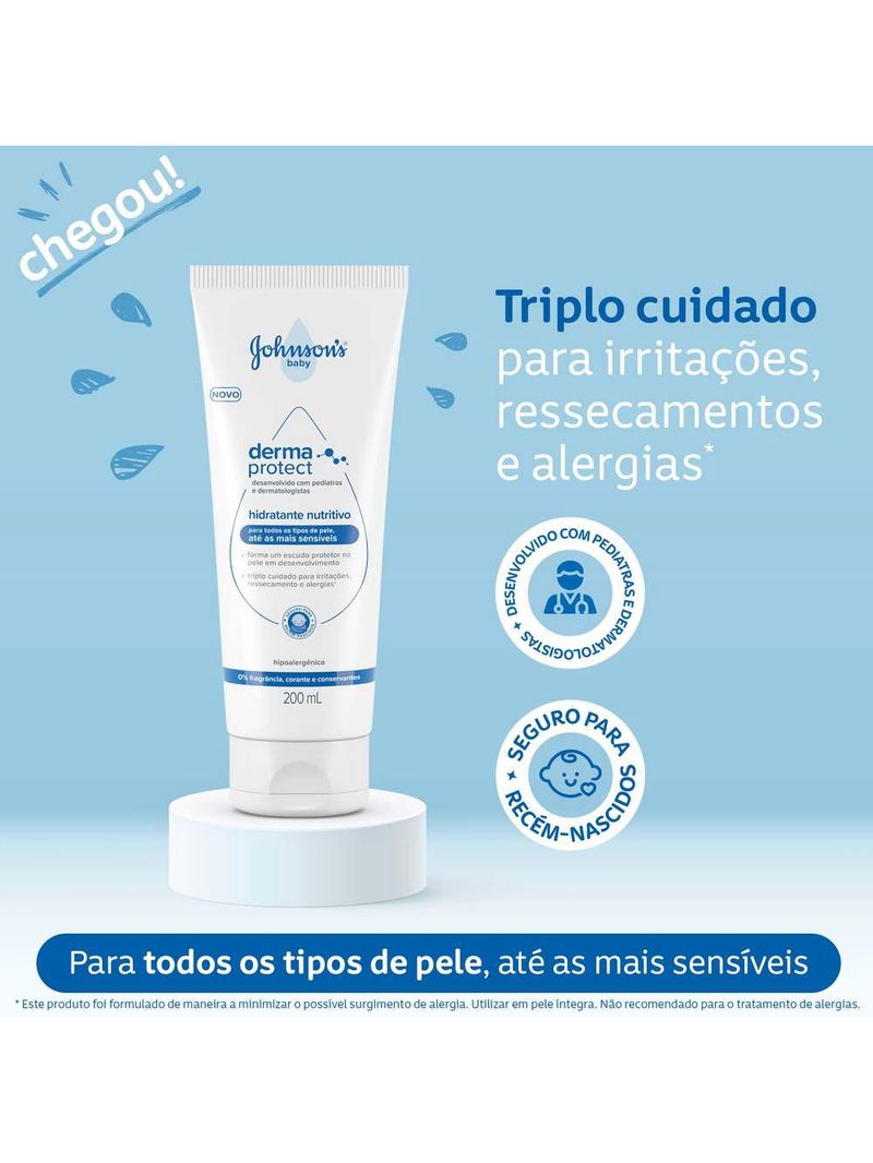 Hidratante nutritivo johnson's baby - derma protec