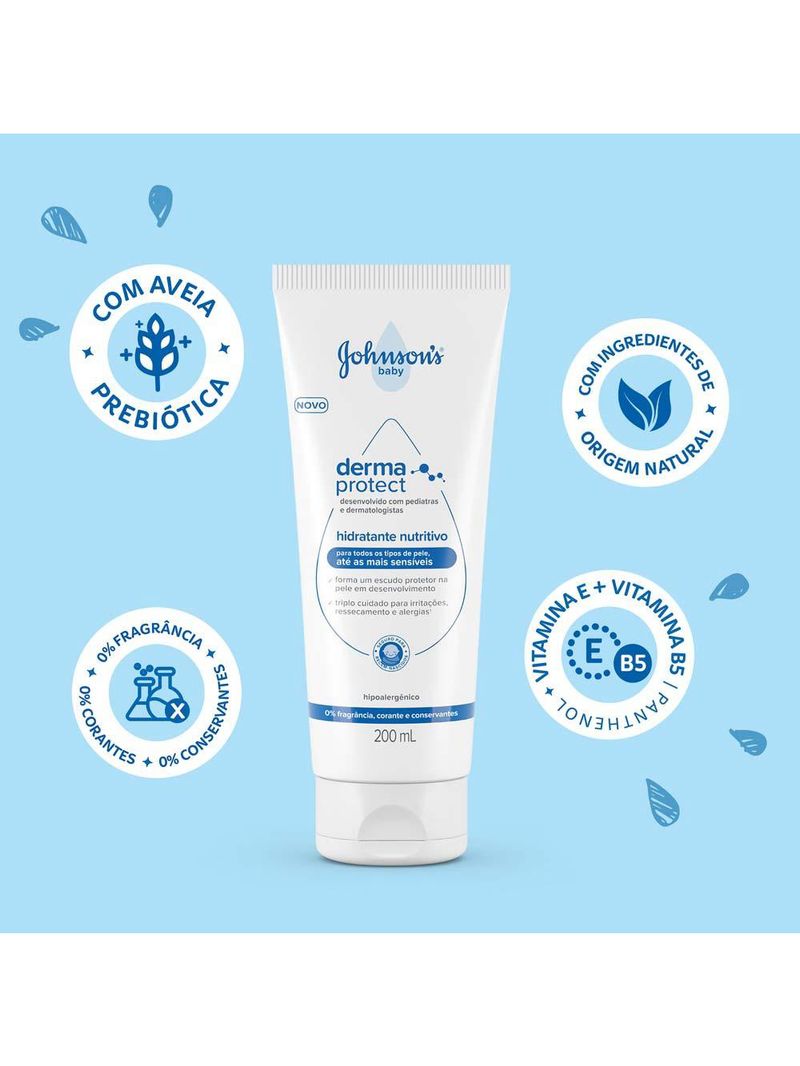 Hidratante nutritivo johnson's baby - derma protec