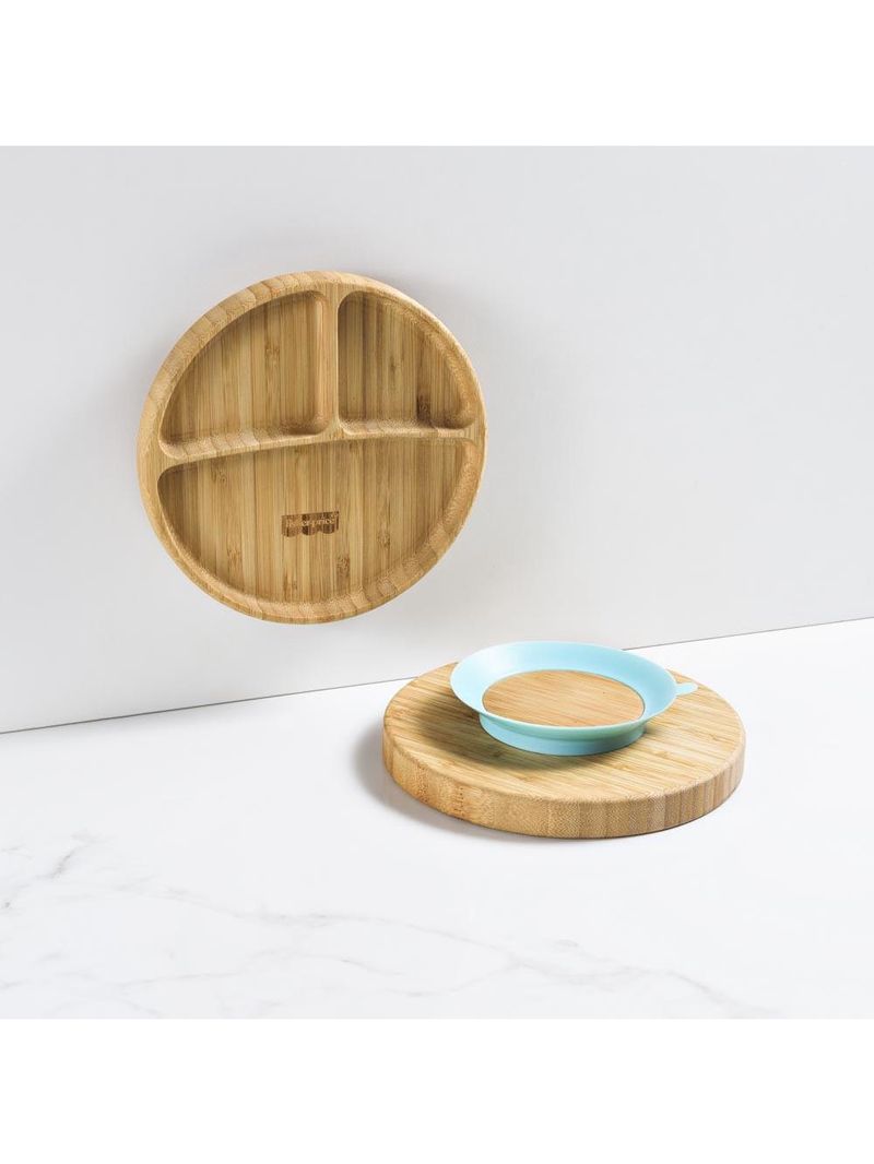 Prato redondo com divisórias e ventosa bam n' boo +6m rosa fisher price - bb1171