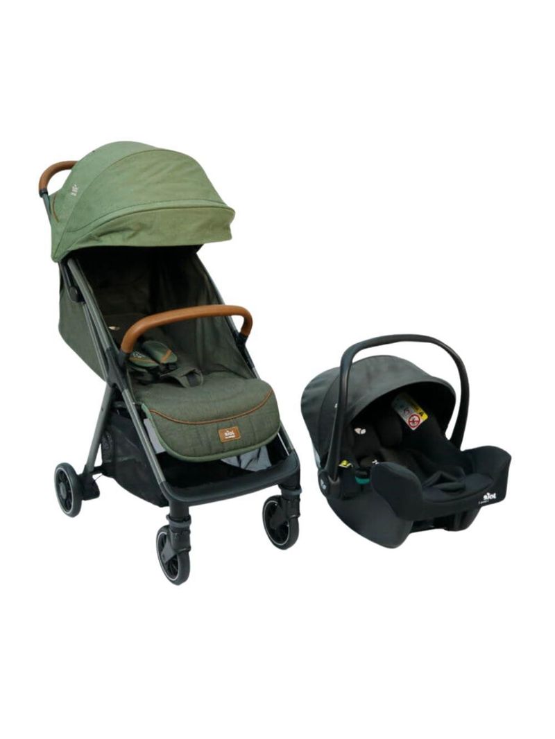 Carrinho de bebê combo parcel verde pine com bebê conforto i-snug shale joie