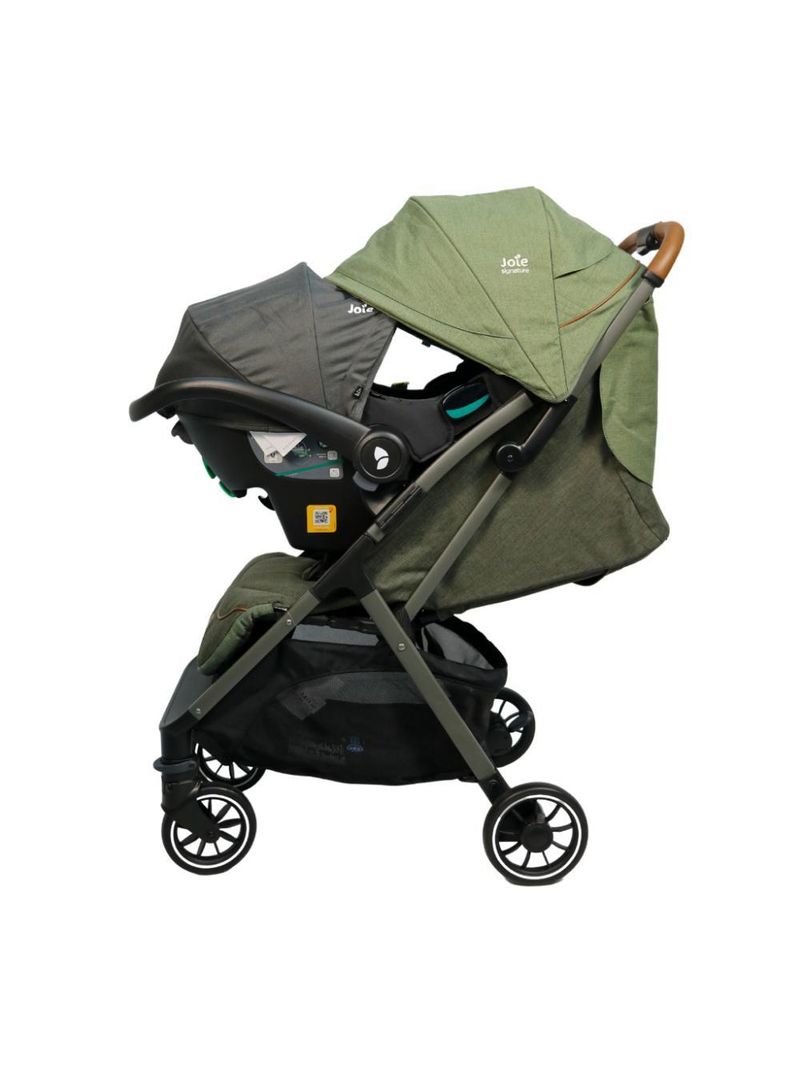 Carrinho de bebê combo parcel verde pine com bebê conforto i-snug shale joie
