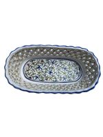 Cesta para paes frutas ceramica pintada a mao tipo açoriana