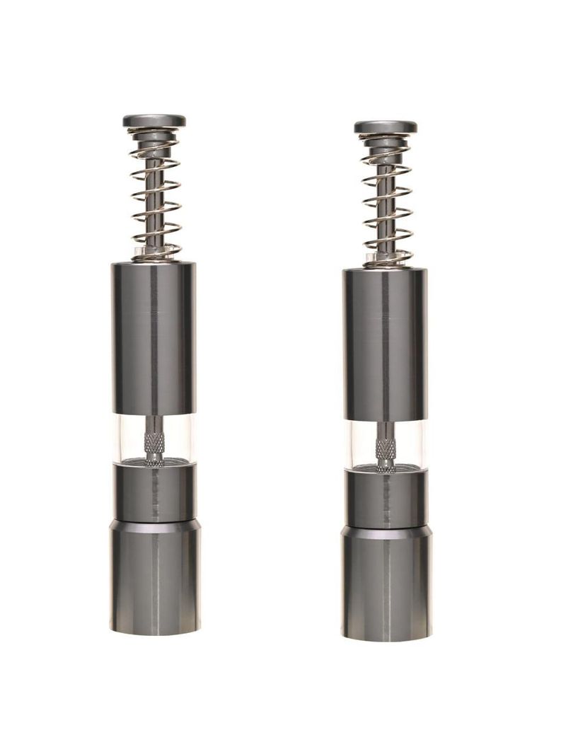 Conjunto de 2 moedores para sal e pimenta de apertar