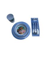 Conjunto pratos copo e talheres fazendinha - nt