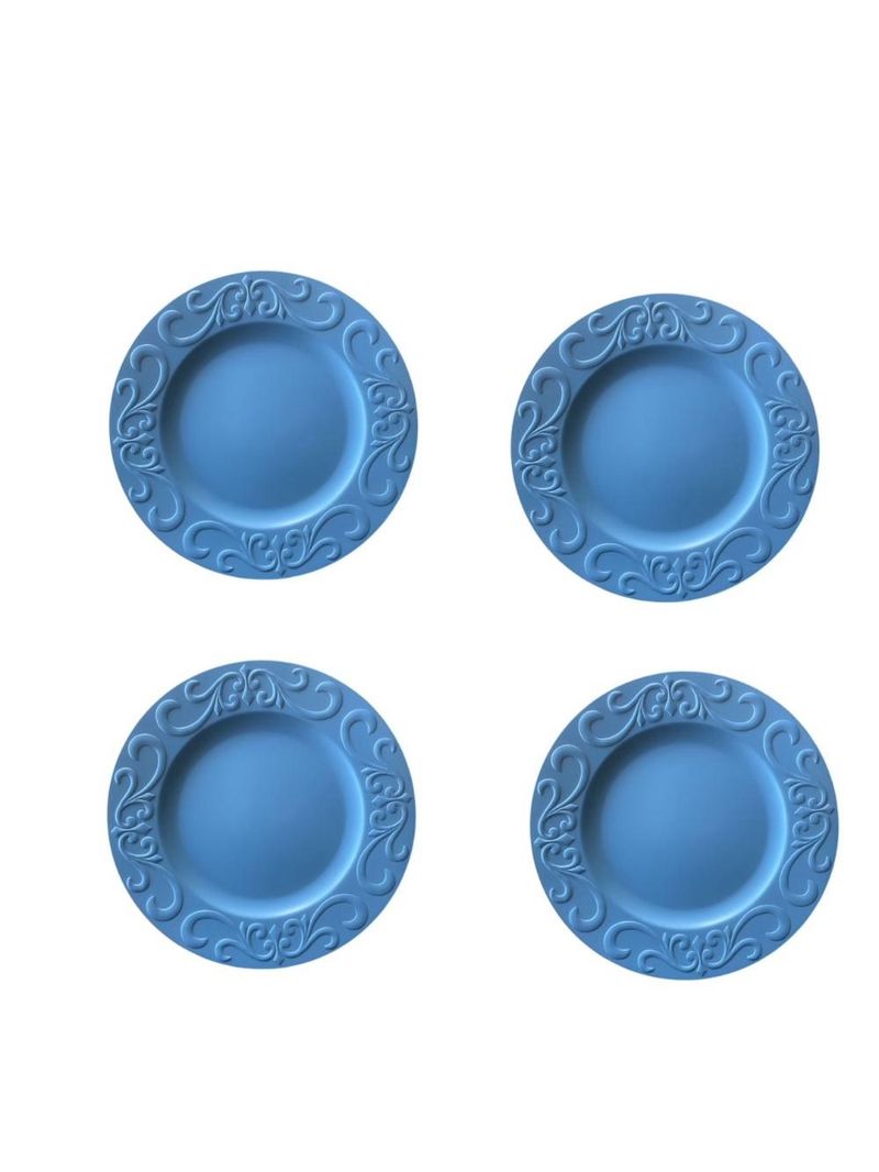 Jogo de 4 (quatro) sousplats azul ceu arabesco - 33 cm