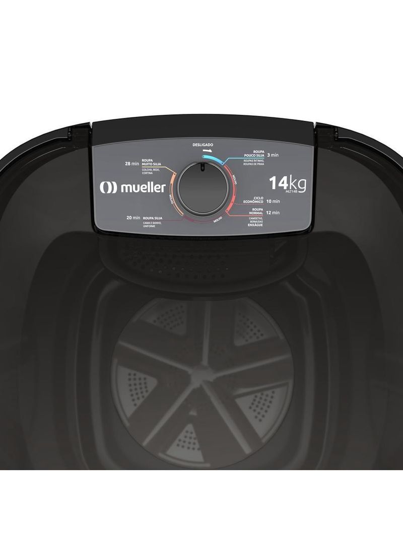 Tanquinho Mueller 14kg Semiautomático Preto MLT14B 110V