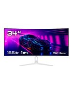Monitor Gamer Curvo Branco HQ Premium 34” Ultrawide QHD 3440x1440, 165Hz, 1ms, AMD FreeSync, HDMI, DP - HQW34C16