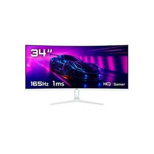Monitor Gamer Curvo Branco HQ Premium 34” Ultrawide QHD 3440x1440, 165Hz, 1ms, AMD FreeSync, HDMI, DP - HQW34C16