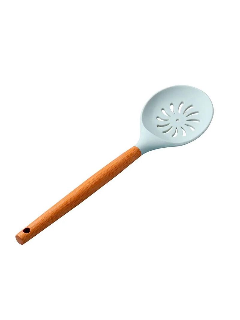 Kit escumadeira e espátula pá, bambu e silicone