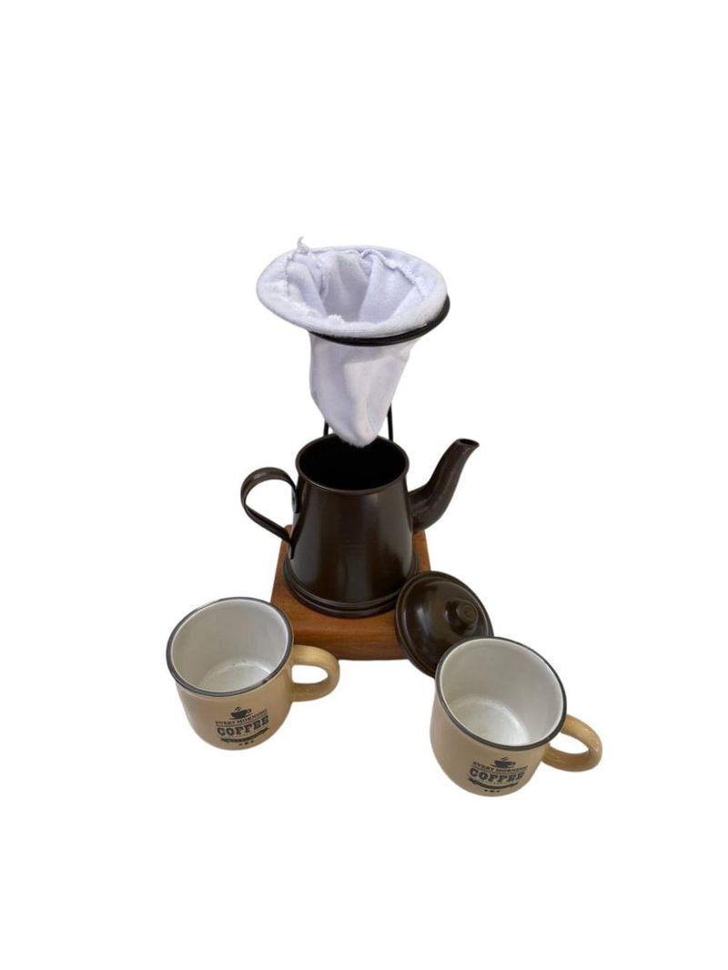 Kit de café individual marrom e bege demolição