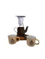 Kit de café individual marrom e bege demolição