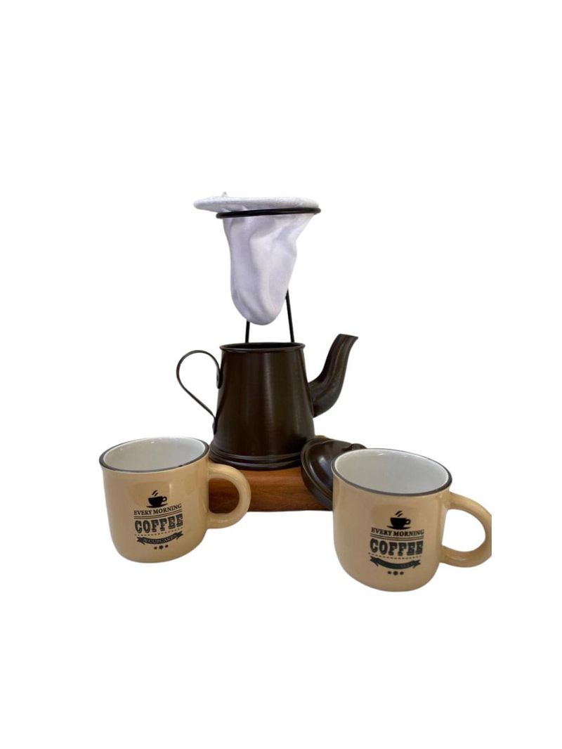 Kit de café individual marrom e bege demolição