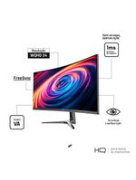 Monitor Gamer Curvo HQ Premium 34” Ultrawide QHD 3440x1440, 165Hz, 1ms, AMD FreeSync, HDMI, DP - HQ34C16