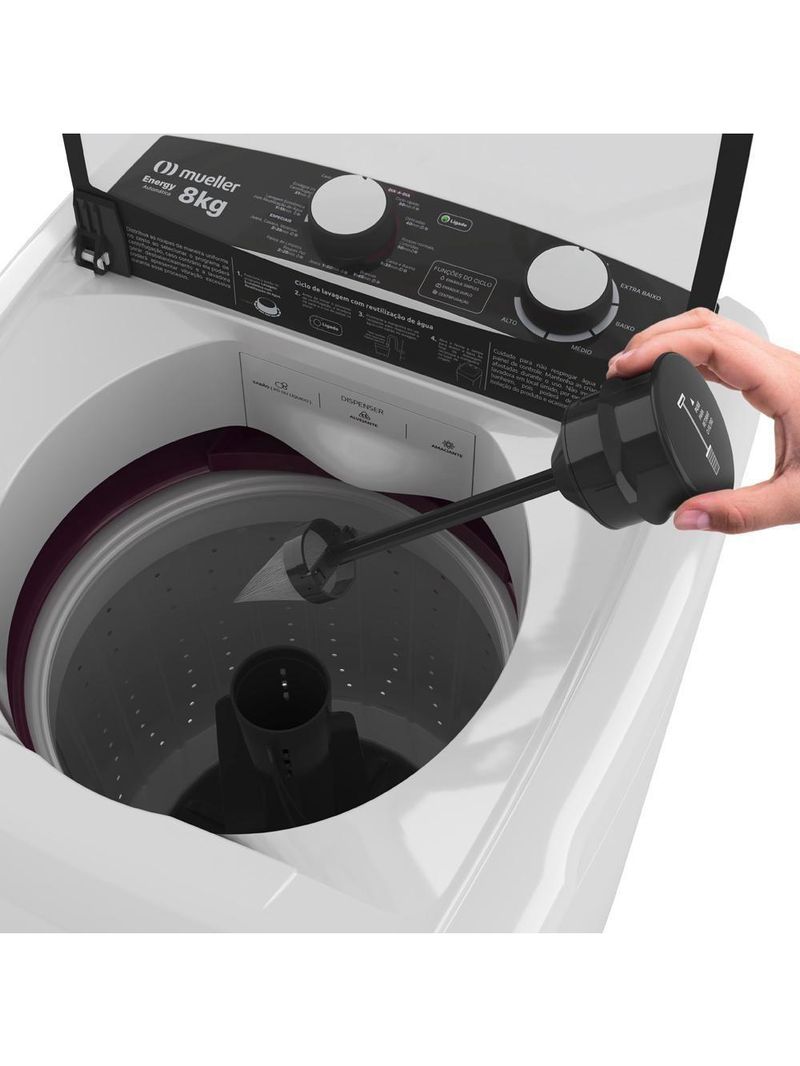 Lavadora De Roupas Mueller 8 Kg Automática Energy Branca - 127v
