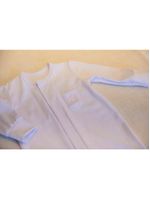 Macacão magnético algodão pima branco com bordados em rosa - 6 meses