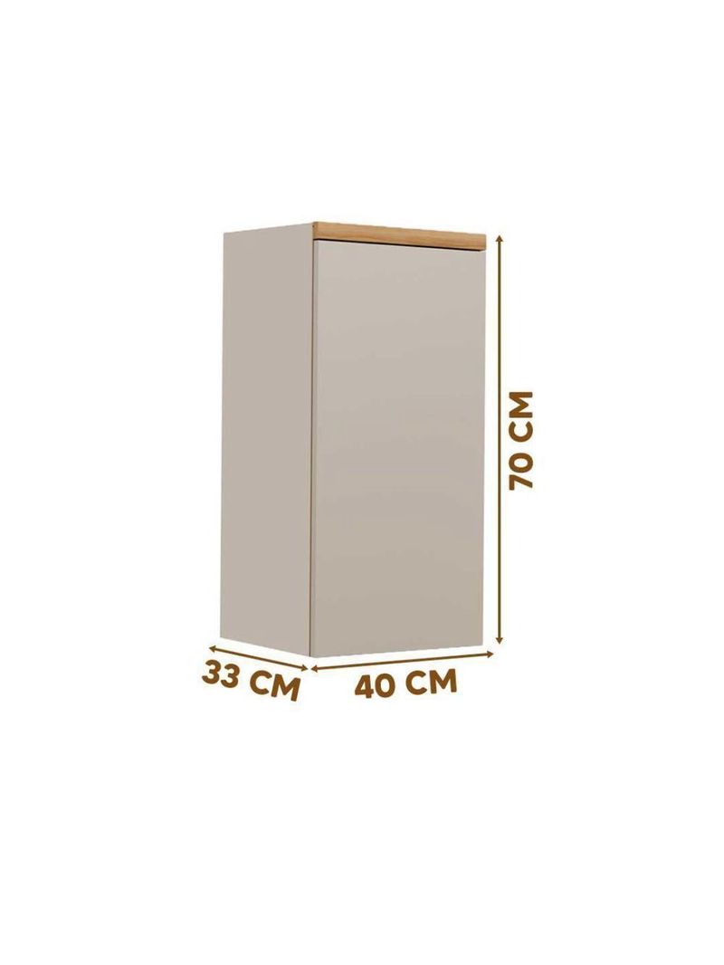 Armário Aéreo Cozinha 40cm 1 Porta Jequitibá/gris