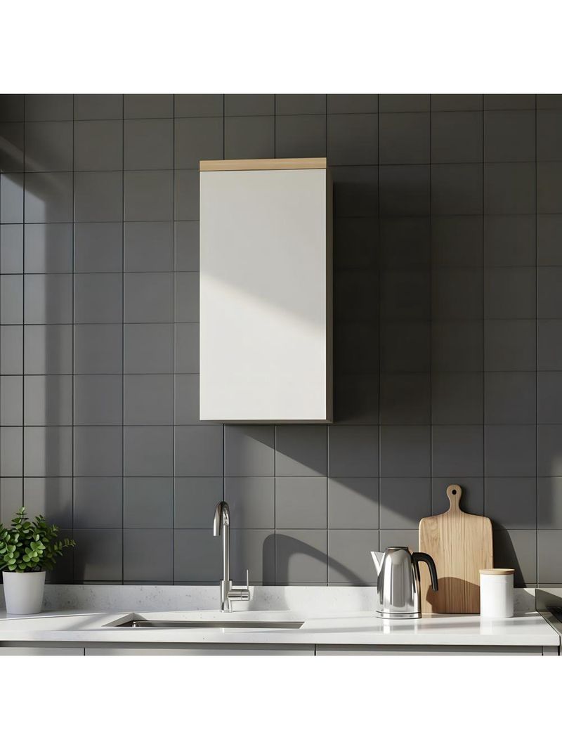 Armário Aéreo Cozinha 40cm 1 Porta Jequitibá/gris